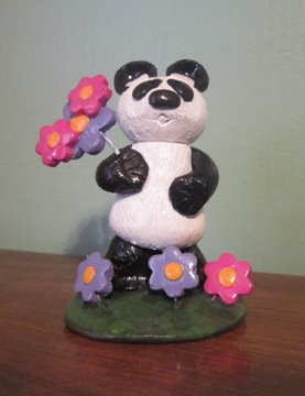 Panda in Flower Garden